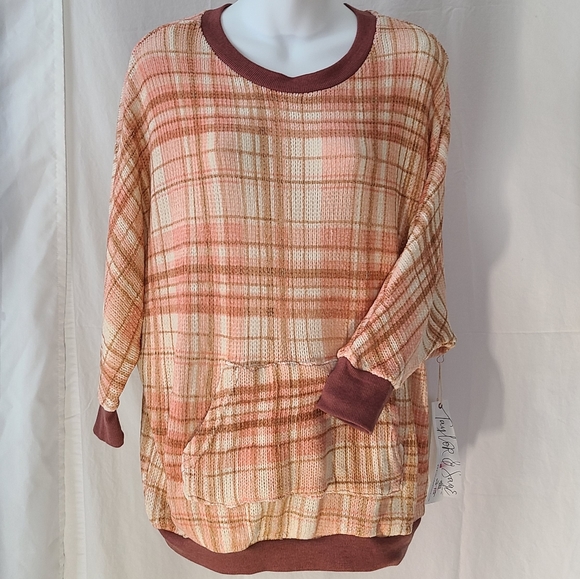 💥4/$20 TAYLOR & SAGE Soft Plaid Oversized Sweater NWT - Picture 7 of 14